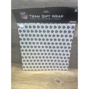 Las Vegas Raiders NFL Team Gift Wrap Wrapping Paper 3 Sheets 20"x 30" LA Oakland